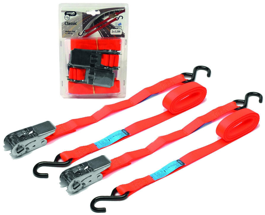 Cinghia di tensione e cinghia di ancoraggio jumbo da 350 cm conf. UN. 2 pezzi.