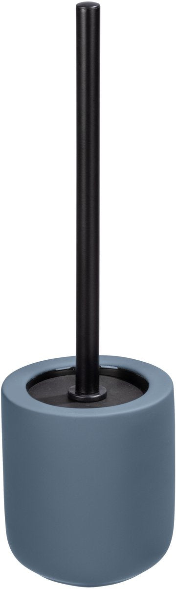 Porta scopino Wenko ceramica avellino blu opaco con coperchio in silicone - scopino con supporto - scopino con supporto da terra