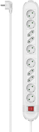 Regleta Hama de 10 contactos con interruptor - montaje en pared - 1,5 m. - blanco