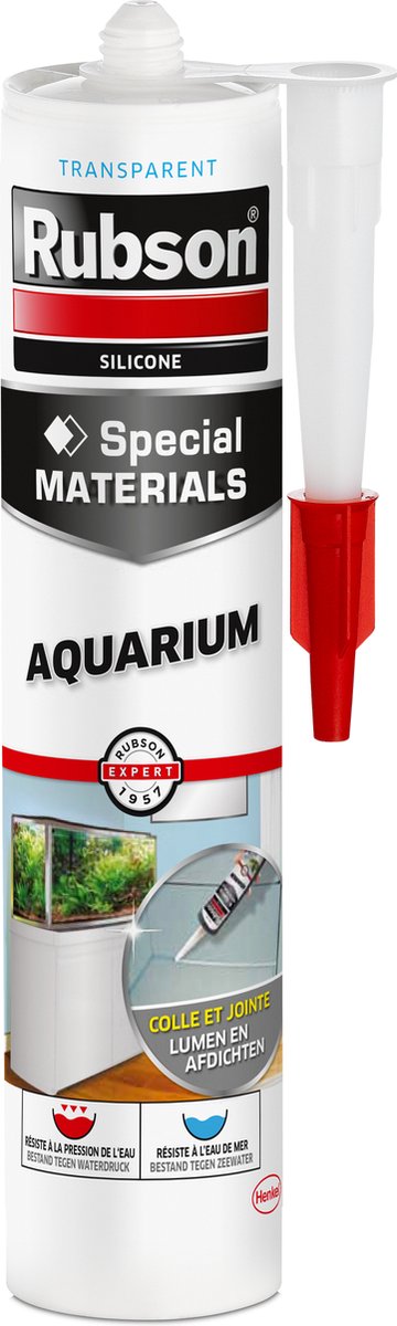 Kit trasparente per acquario Rubson 280 ml | sviluppato appositamente per l'uso in acquario | resistente all'umidità e all'acqua | sicuro per pesci e piante
