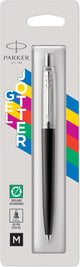 Penna gel Parker Jotter | acciaio inossidabile e nero | punta media con inchiostro nero (0,7 mm)