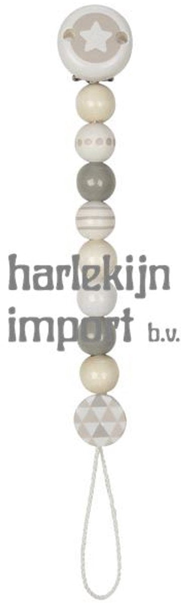 Goki wooden pacifier chain star gray