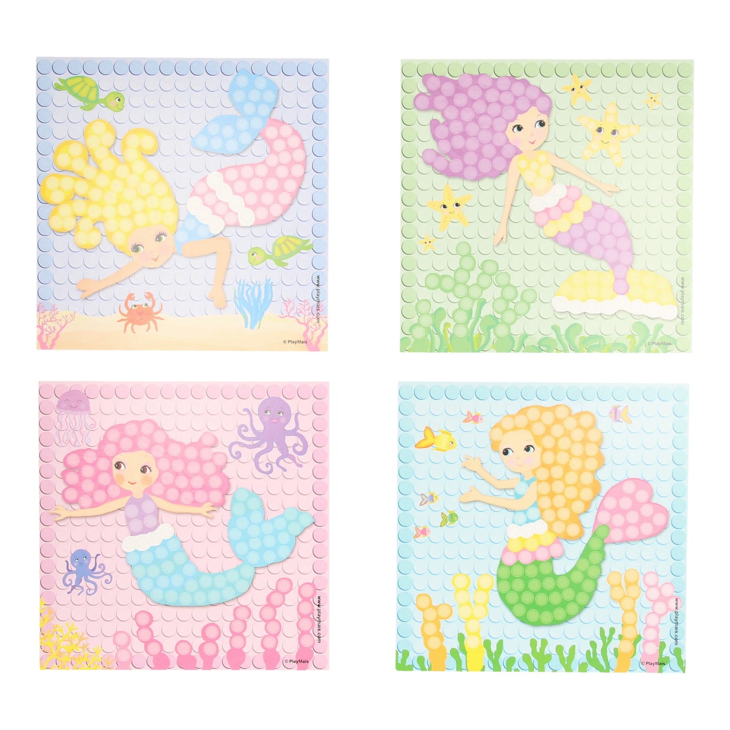 Le carte a mosaico Playmais decorano la sirena da sogno