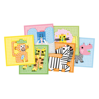 Tarjetas de mosaico Playmais decoran el zoológico