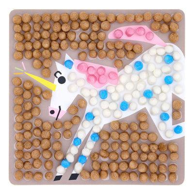 Tarjetas mosaico playmais decoran unicornio