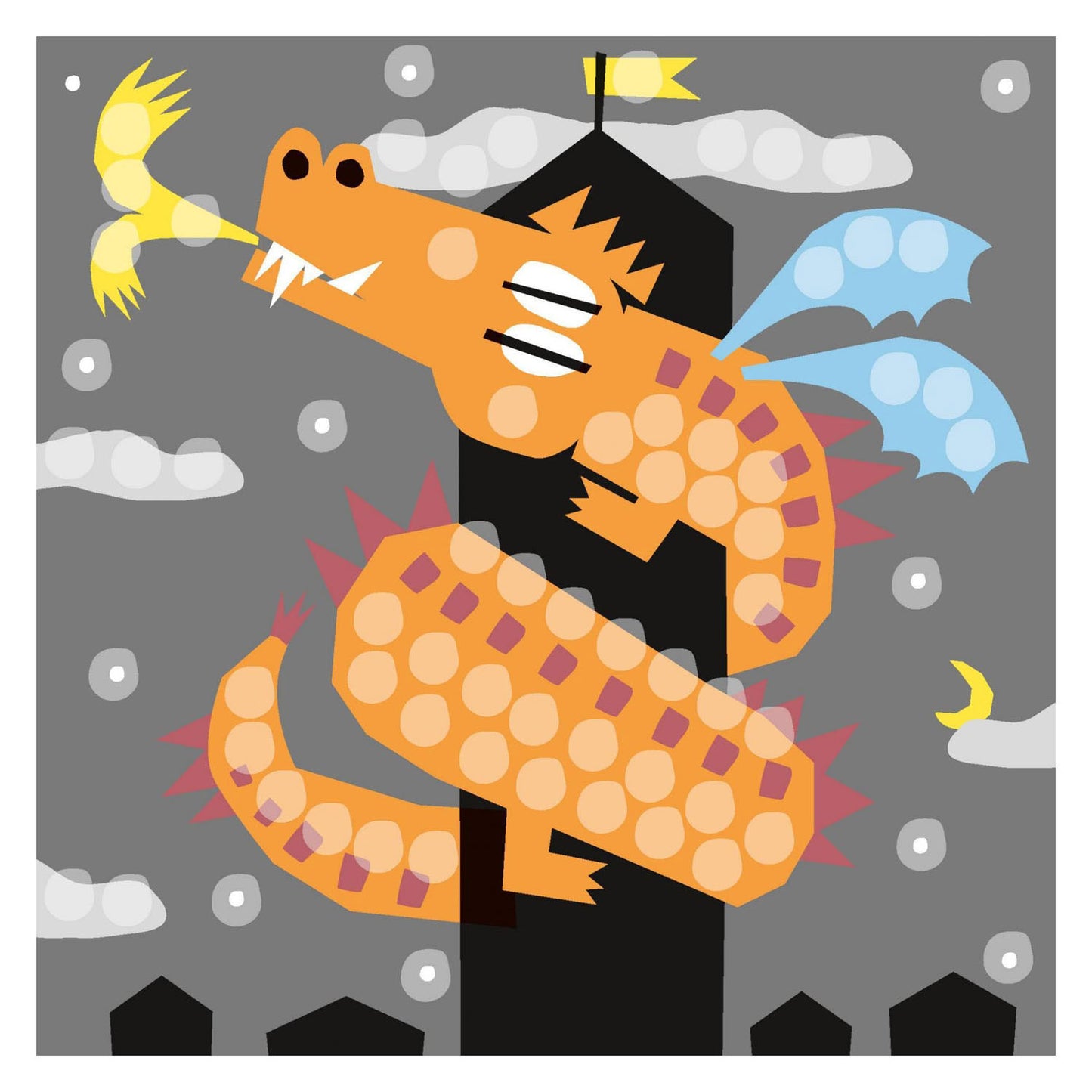 Tarjetas de mosaico Playmais decoran dragón.