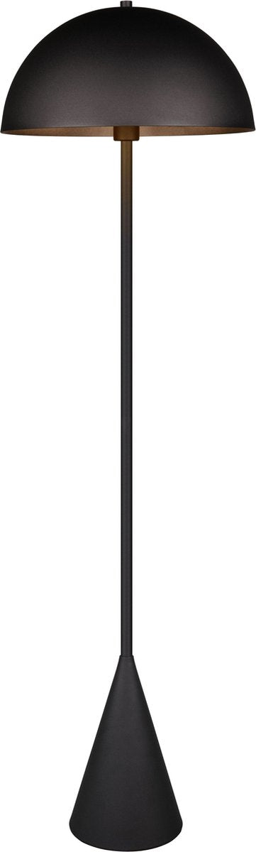 Trio alfie - lámpara de pie - negro mate - excl. 1x e27 4.9 w - interruptor de pie - ir verde