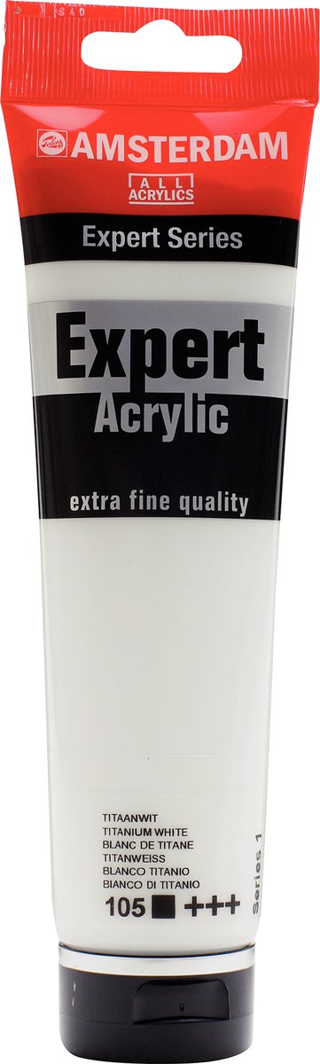 Tubo di vernice acrilica serie Amsterdam Expert da 150 ml bianco titanio 105