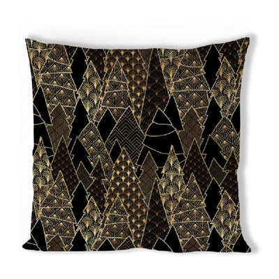 Funda de cojín Ambiente árboles de lujo negro