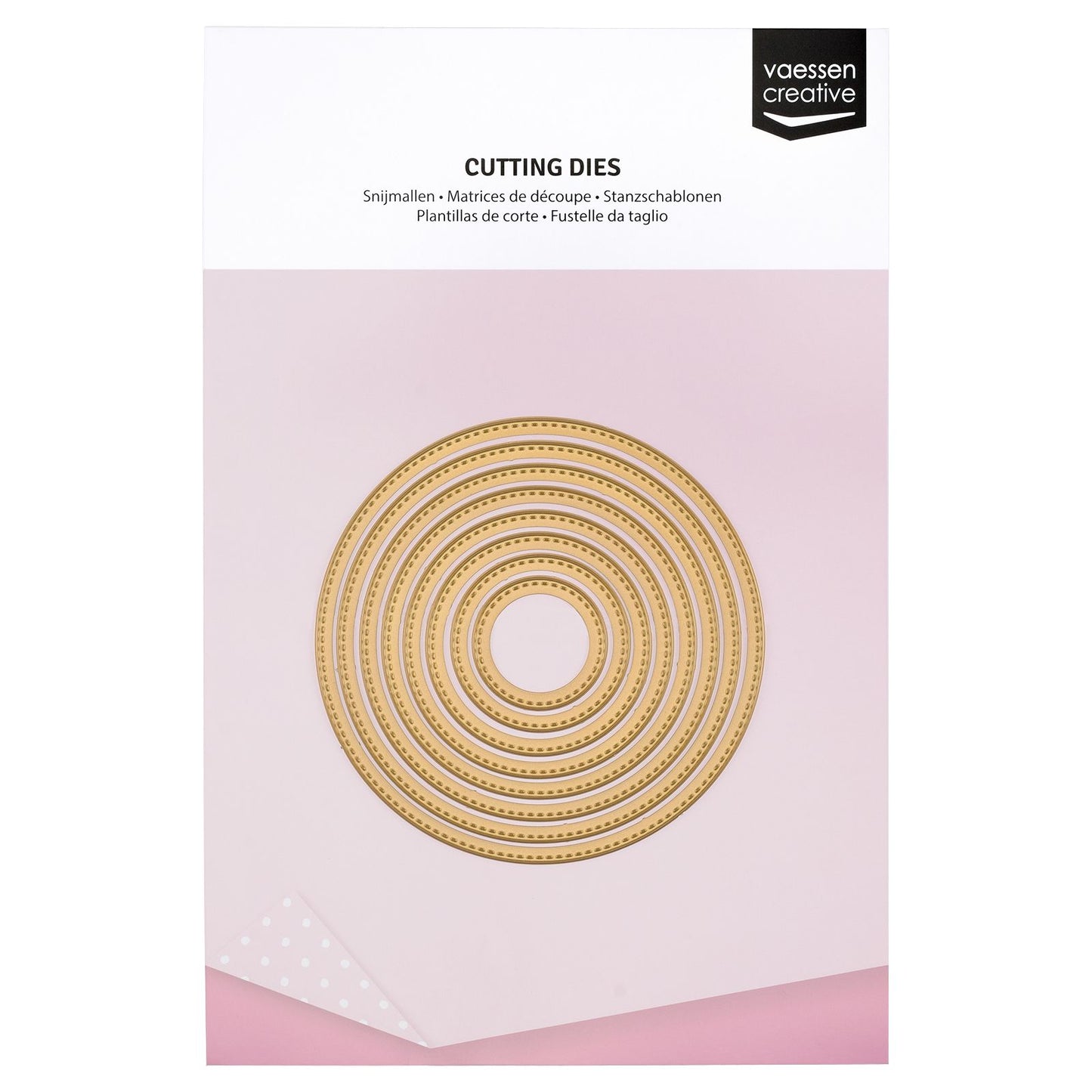 Vaessen creative • essenziali fustelle circolari con bordo cucito 8 pz.