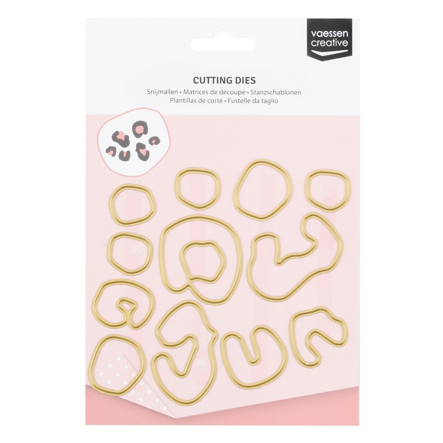 Vaessen creative • fustelle per taglio e goffratura stampa leopardata 12 pz.