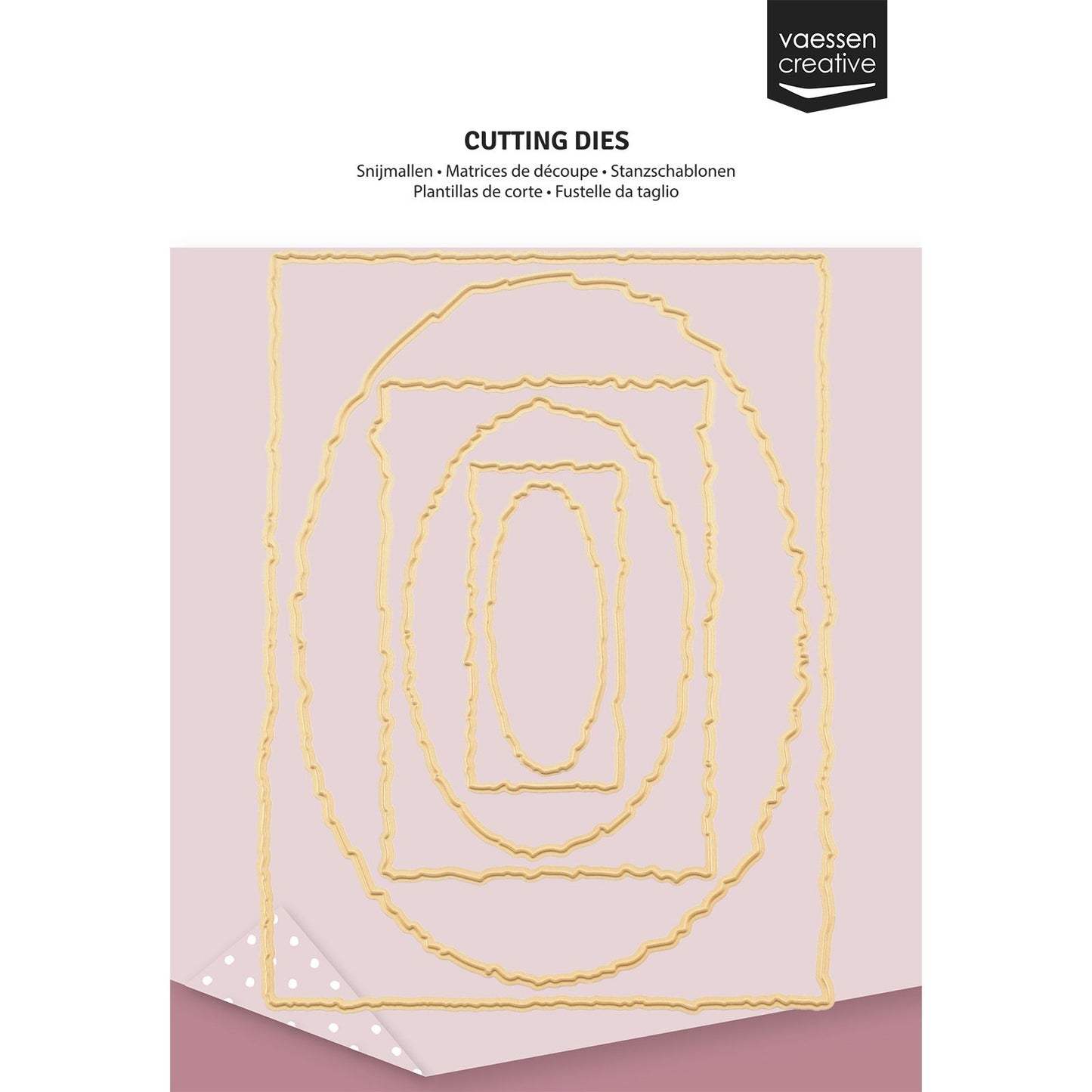 Vaessen creative • troqueles de corte y estampado rectángulos rasgados óvalos 6 piezas.