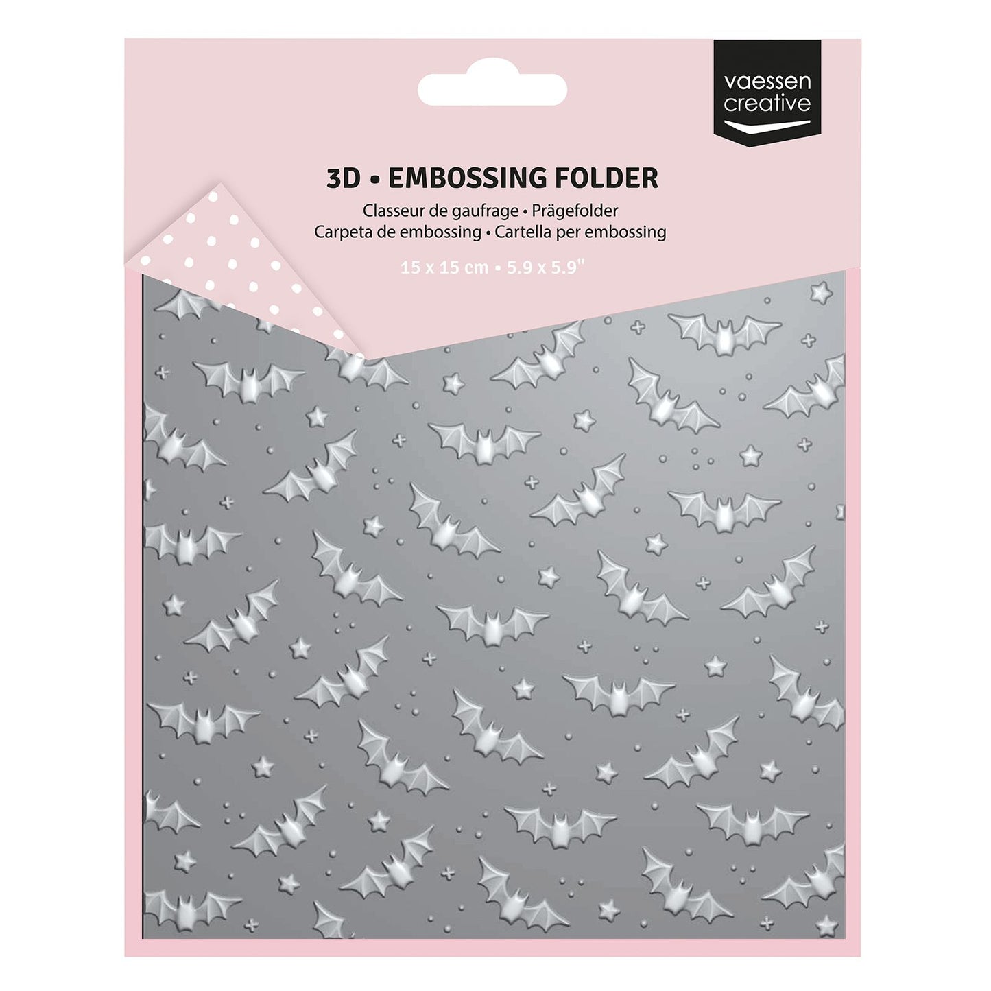 Vaessen creative • Carpeta de embossing murciélagos 15x15cm 1ª.
