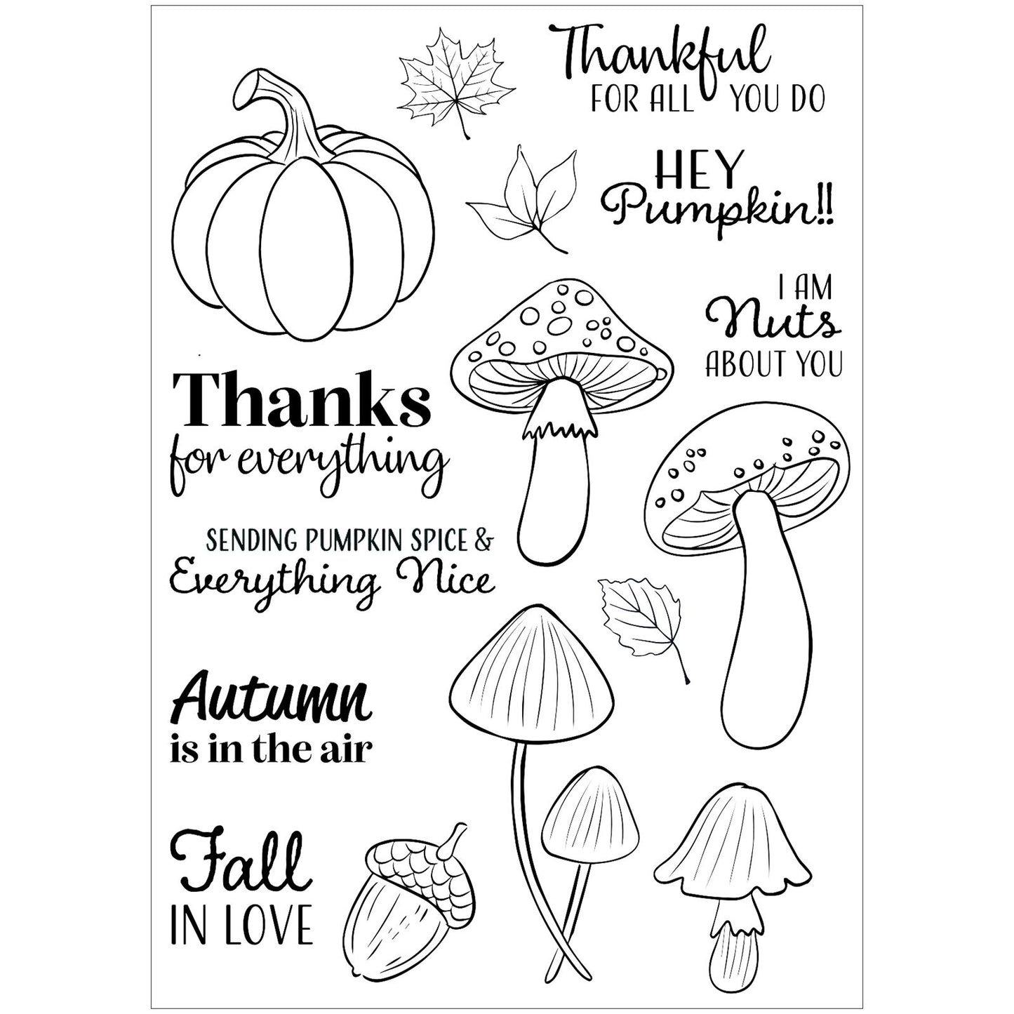 Vaessen creative • timbri trasparenti hey zucca 16pz.