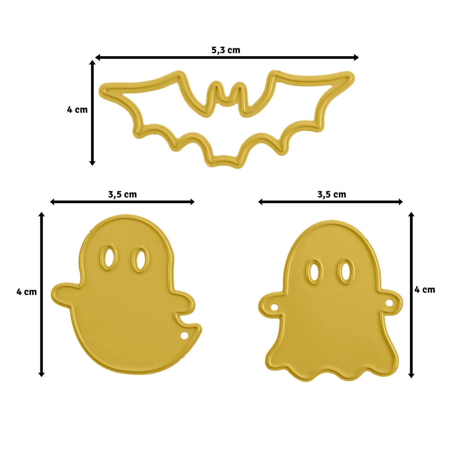 Vaessen creative • fustelle per taglio e goffratura amici pipistrelli fantasma 3 pz.