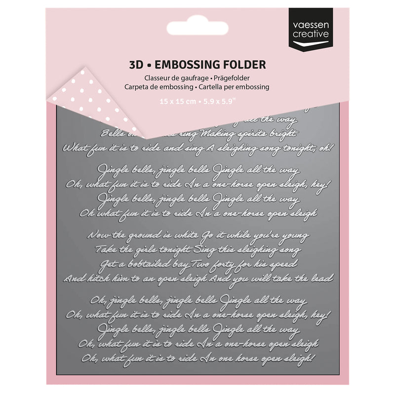 Vaessen creative • Cartella per goffratura 3D Jingle Bells 15x15 cm