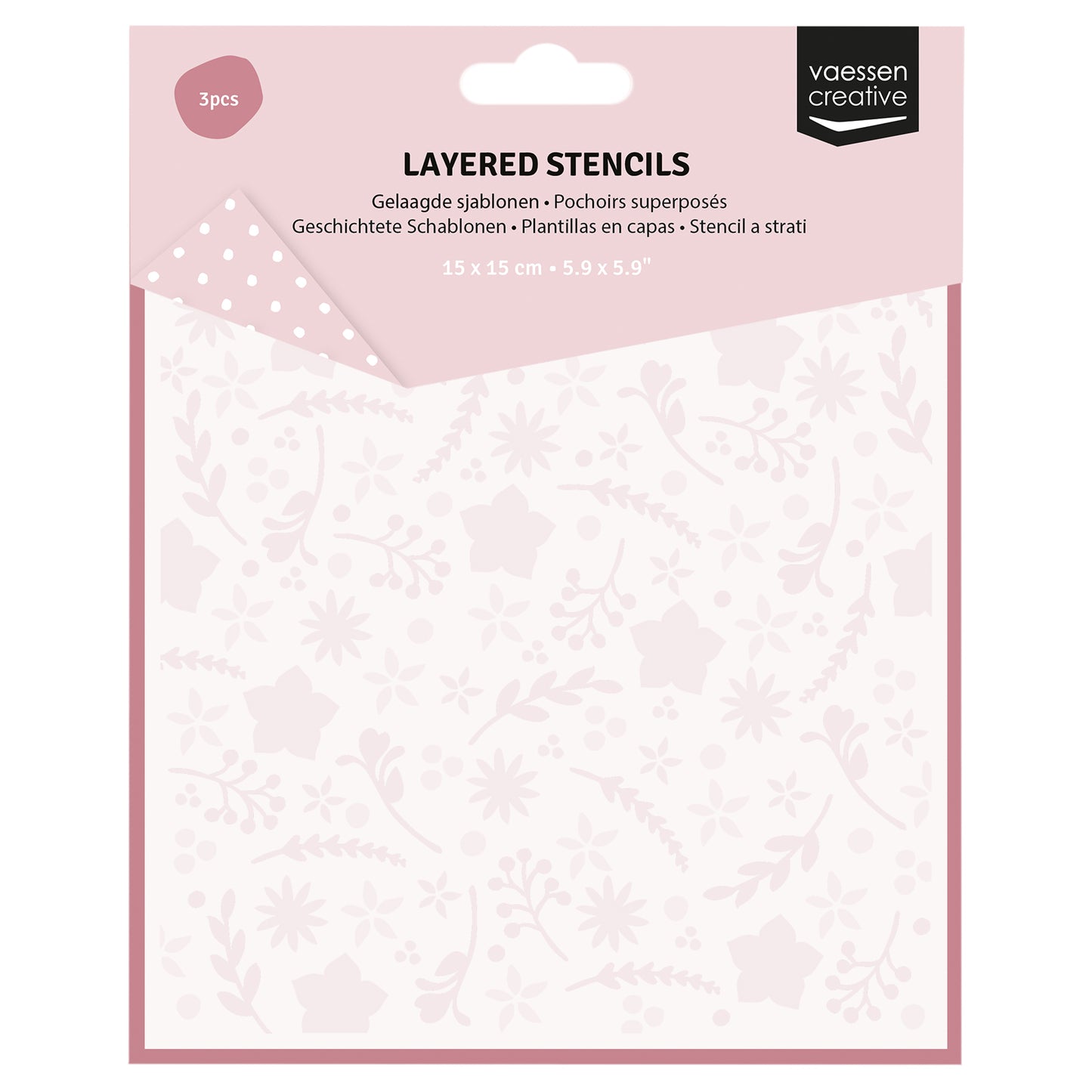 Vaessen creative • modelli a strati fiori stelle 15x15 cm 3 pz.