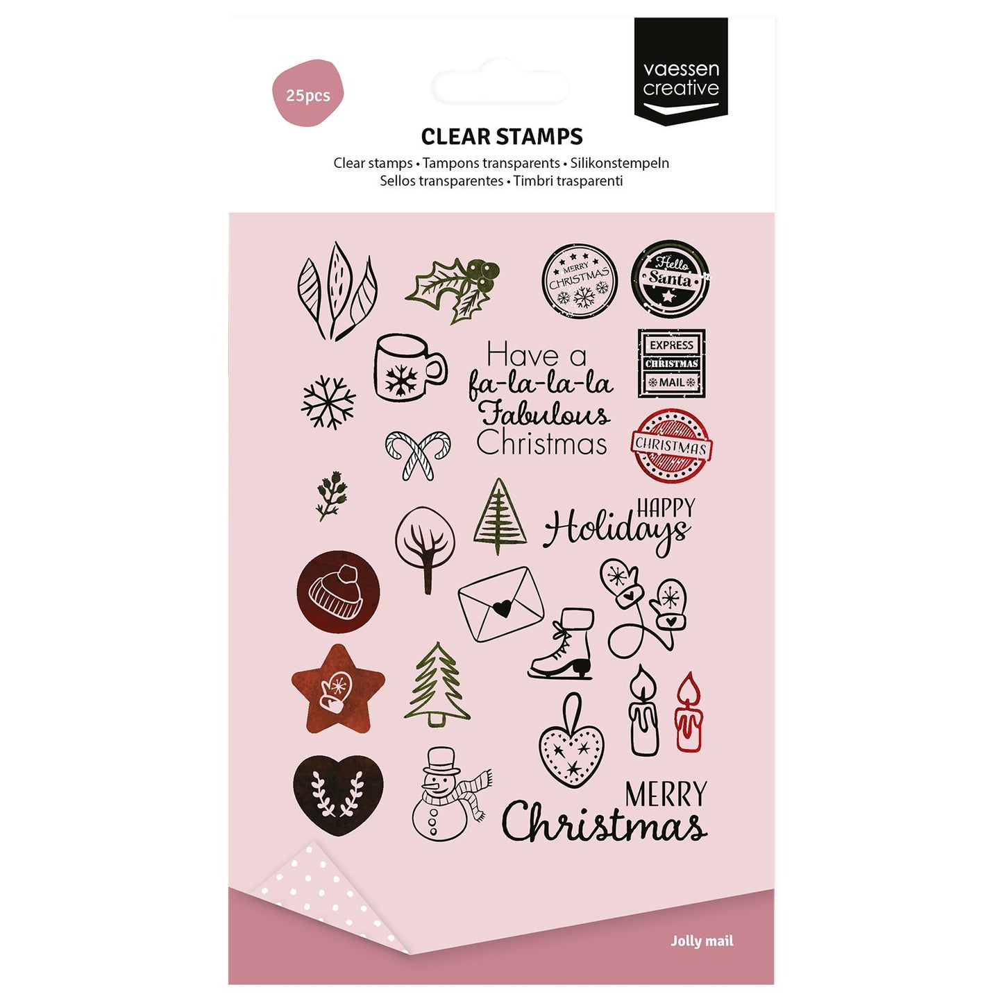Vaessen creative • timbri trasparenti Falala Christmas 25 pz.