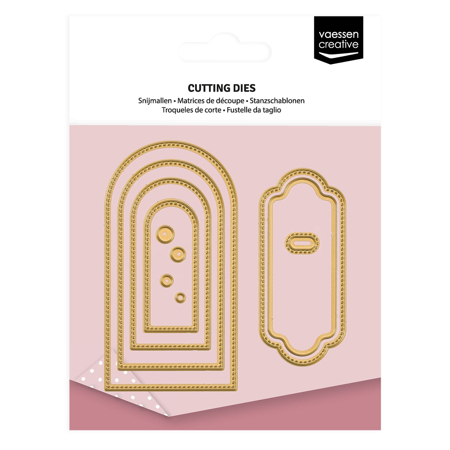Vaessen creative • mini fustelle per taglio e goffratura etichette per striscioni rotonde 11 pz.