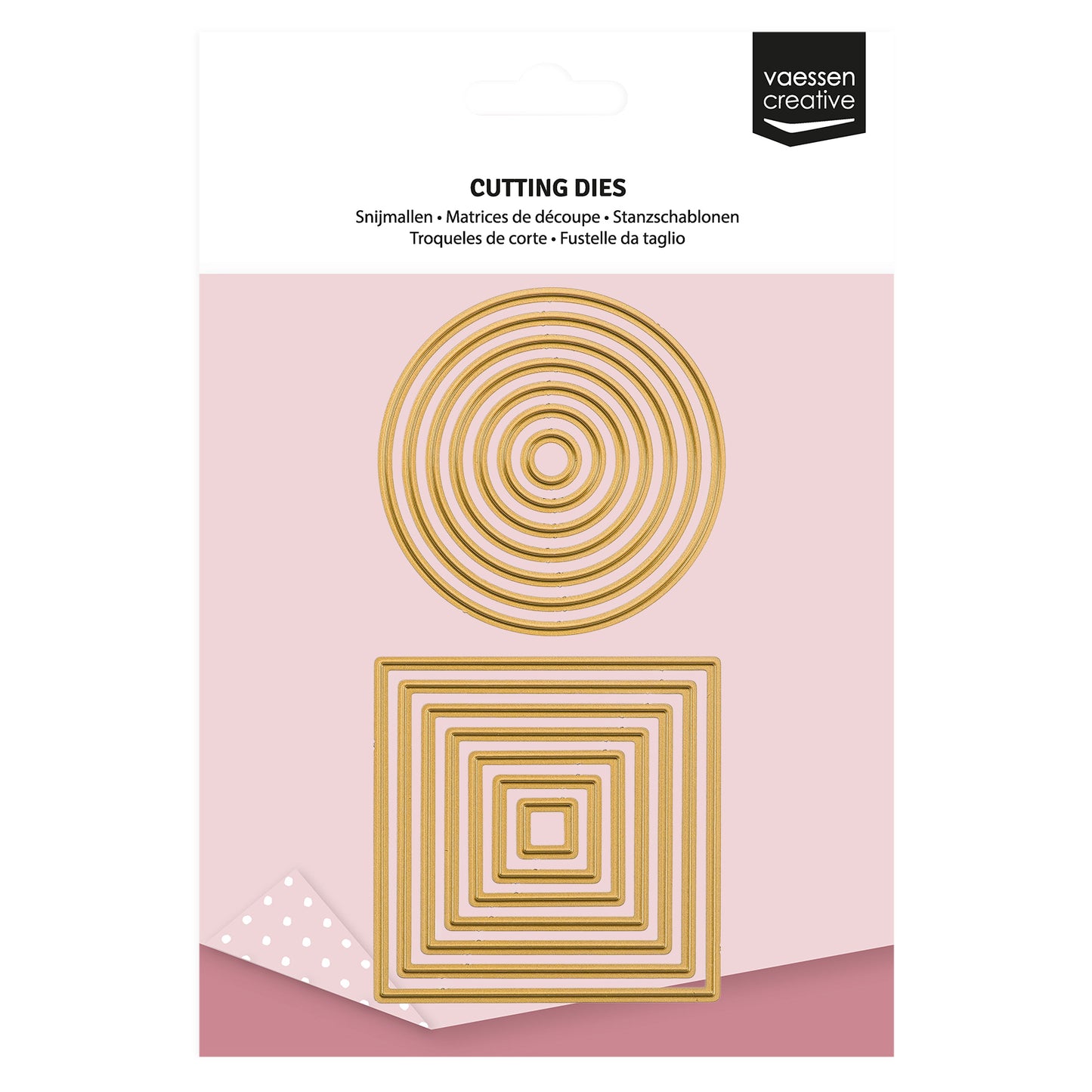 Vaessen creative • mini fustelle cerchi quadrati 14 pz.