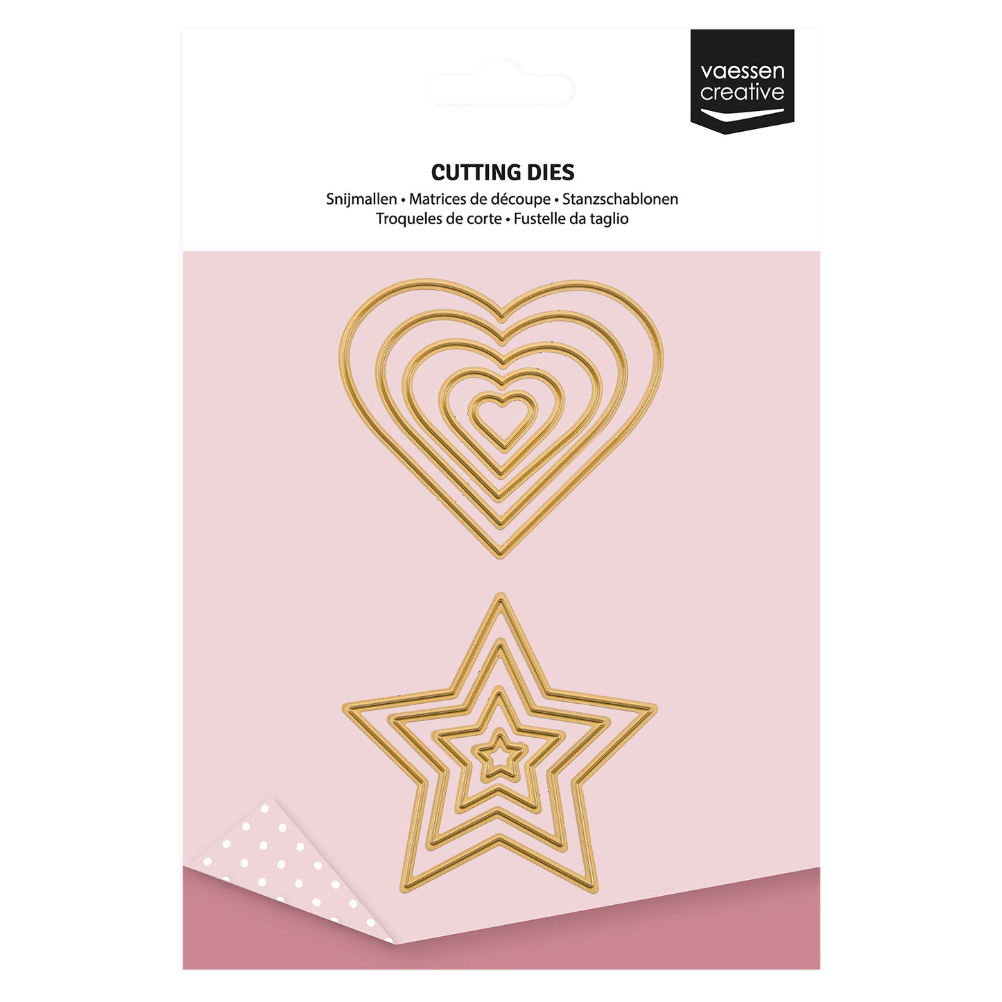 Vaessen creative • mini fustelle stelle cuori 10 pz.