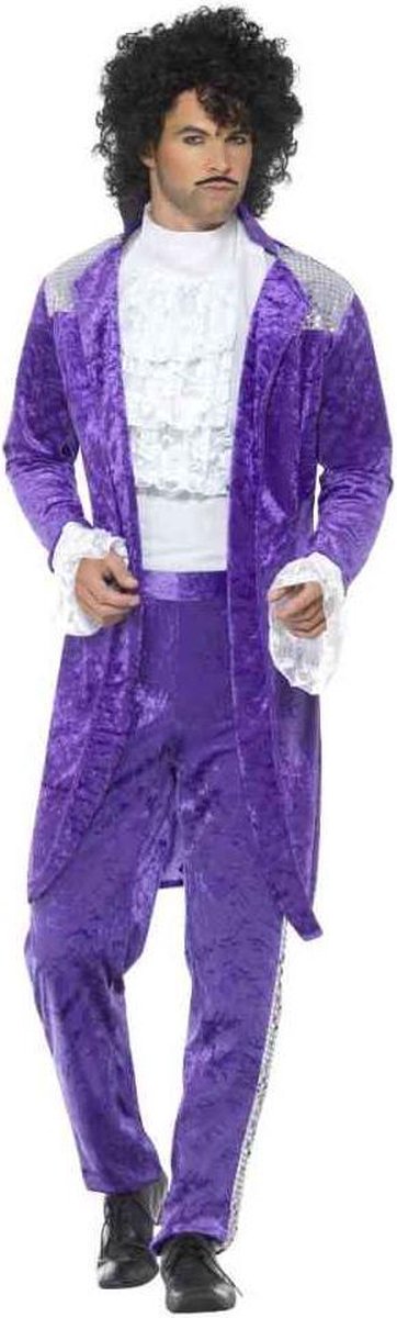 Disfraz de príncipe morado de los años 80 de Smiffys - talla l