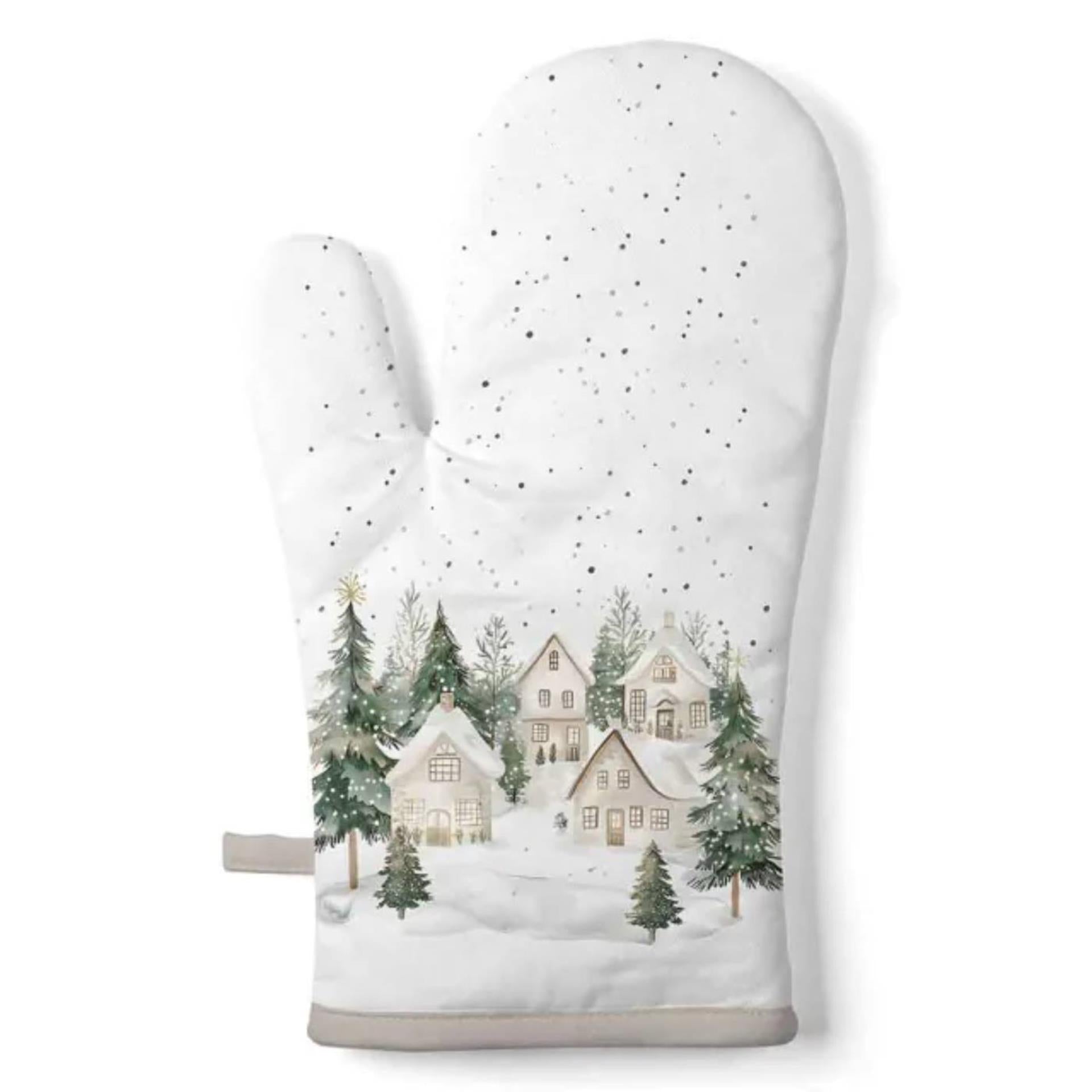 Guanto da forno Ambiente case innevate 18x30 cm cotone