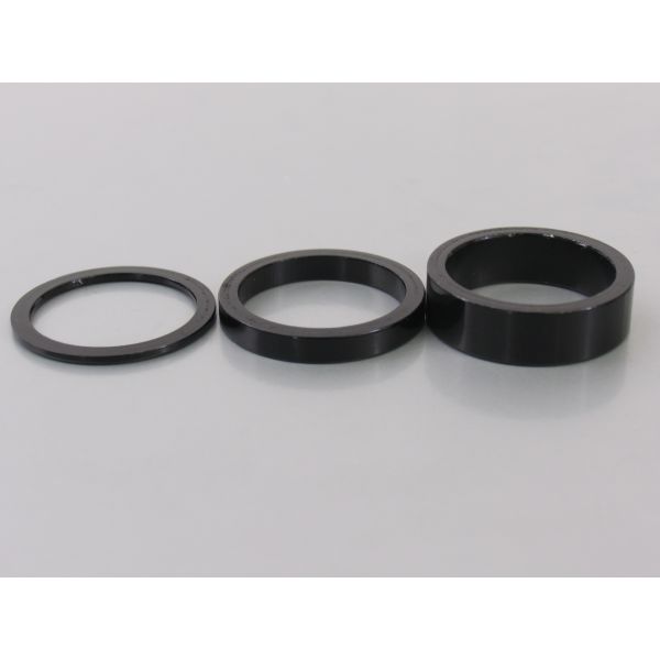Distanziatori di testa a sfera Ergotec set 1-1 8 (Ø28.6) 3 pezzi 2 5 10mm nero