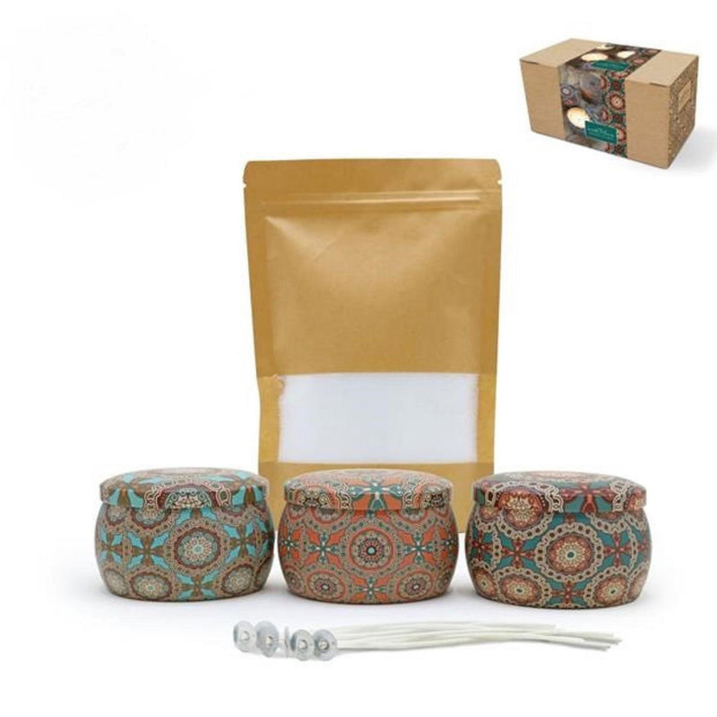 Idee regalo 4 stagioni con amore set perle verdi e candela