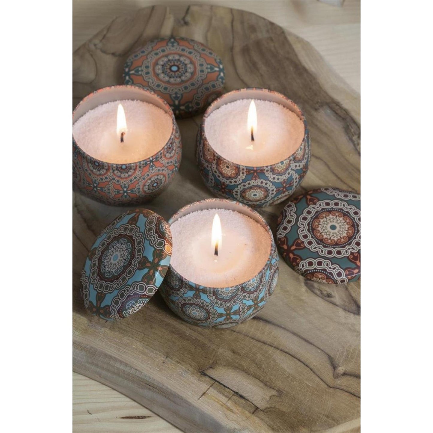 Idee regalo 4 stagioni con amore set perle verdi e candela