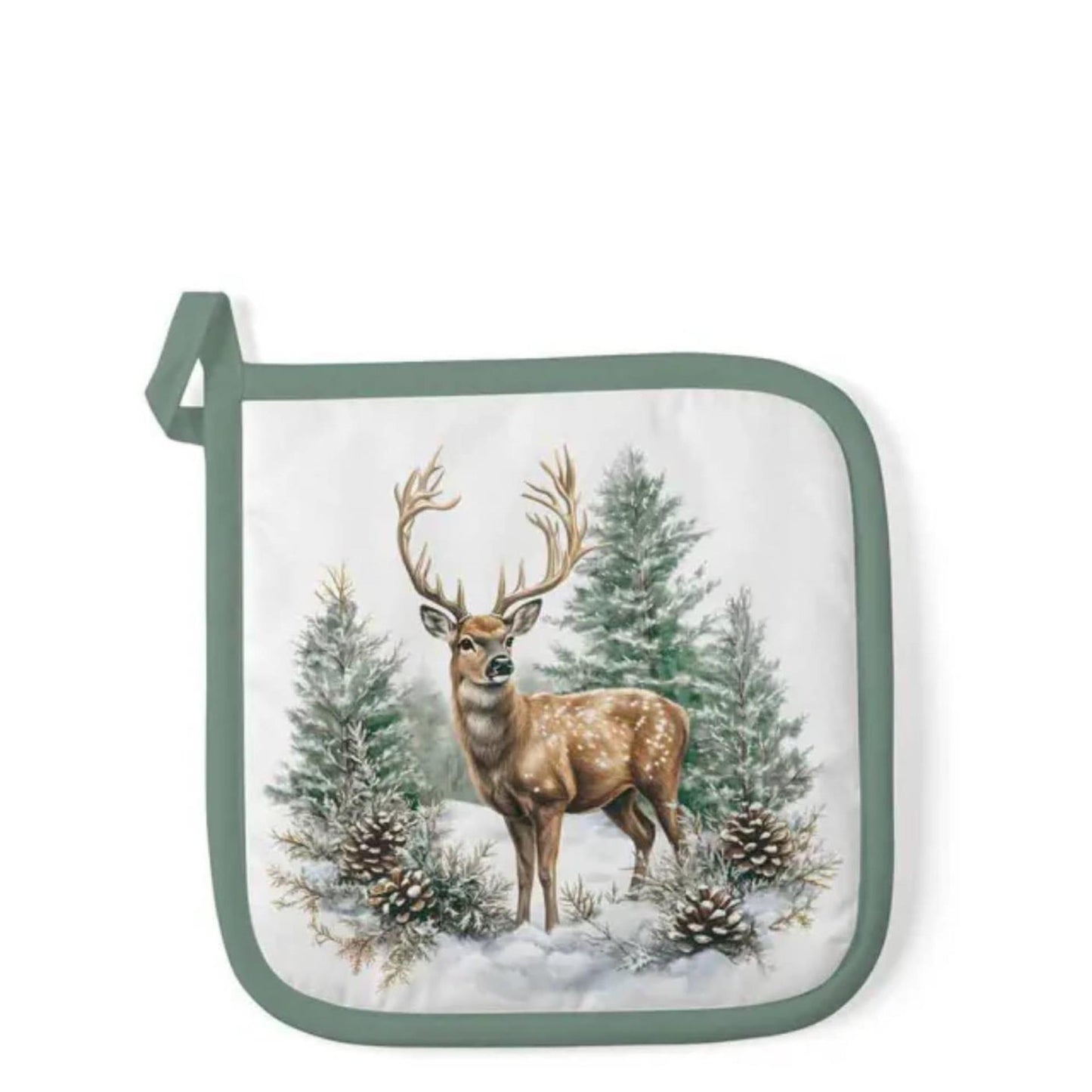 Presina Ambiente cervo invernale bianco 20x20 cm cotone