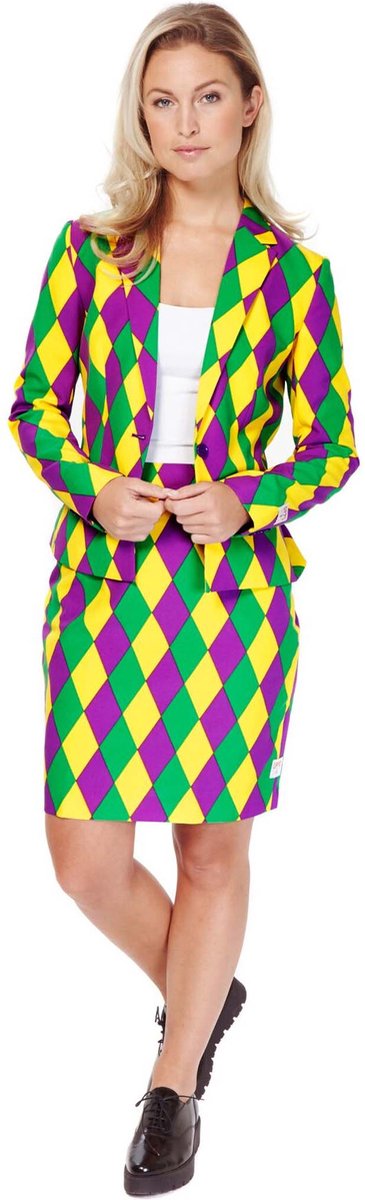 Opposuits Harlequeen - costume da donna - costume da clown - colorato - abbigliamento carnevale - taglia 42