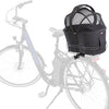 Cestino per biciclette Trixie sul retro nero con cuscino e cappuccio
