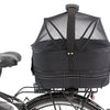 Cestino per biciclette Trixie sul retro nero con cuscino e cappuccio