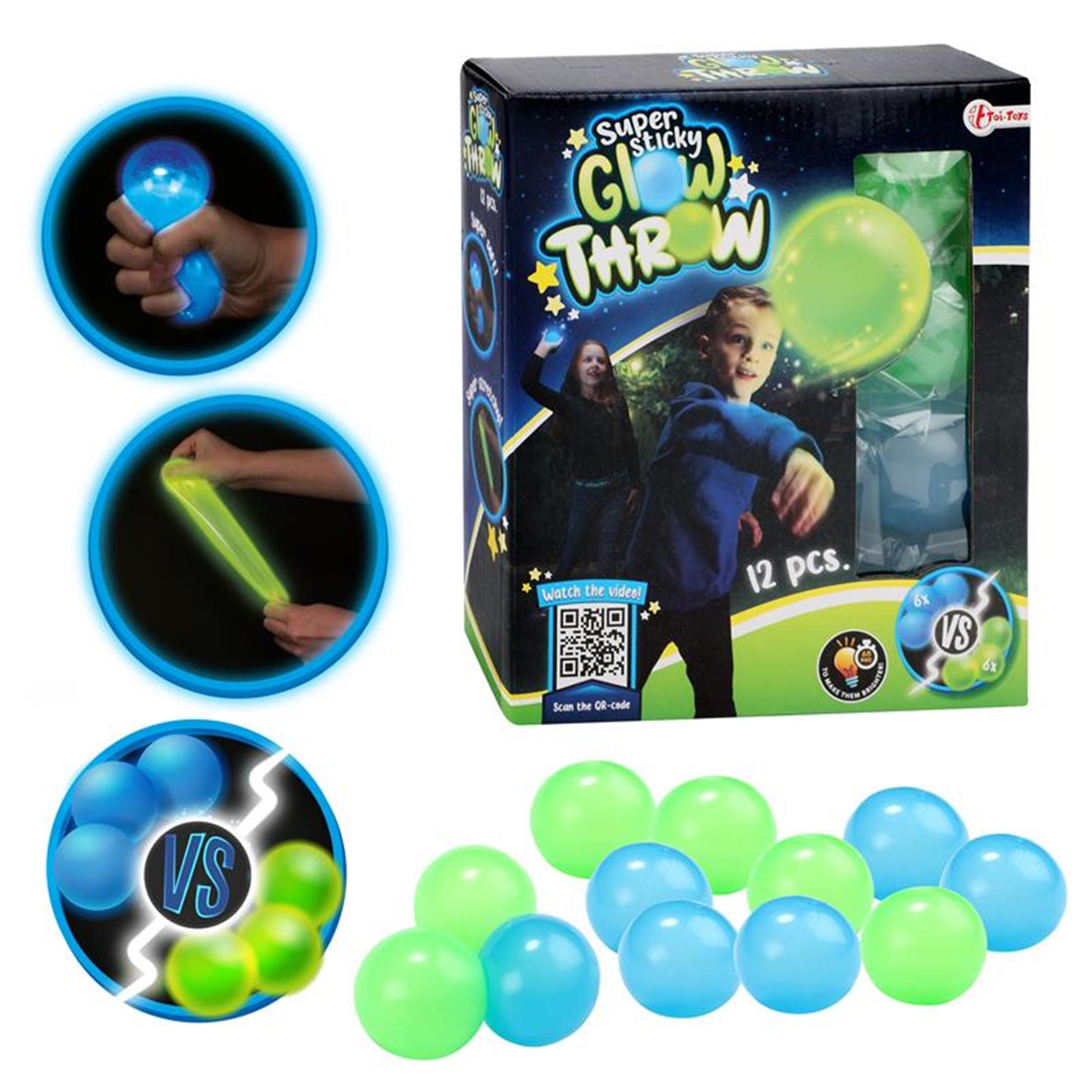 Toi-toys toi toys glow in the dark ballen glow throw 12-delig