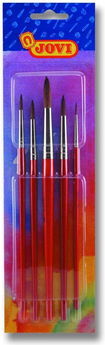 Gerimported Juego de 5 pinceles redondos para pintores aficionados - Pinceles para pintar para niños