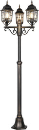 Trio volturno - paalverlichting - antieke roest - excl. 3x e27 4 w - afstandsbediening - geintegreerde dimmer - rgb-kleurenwisselaar - traploos instelbare lichtkleur - nachtlampje - geheugenfunctie - indirecte verlichting - buitenverlichting - ip44