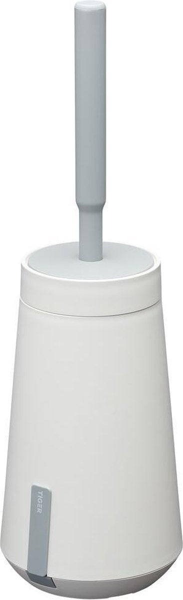 Tiger tess - scopino per WC con supporto - da appoggio o sospeso - nastro da 3 m - con spazzola swoop® flessibile - bianco grigio chiaro