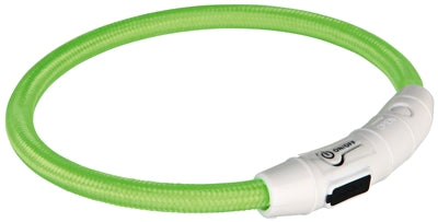 Trixie collar dog flash luz collar usb tpu nylon verde