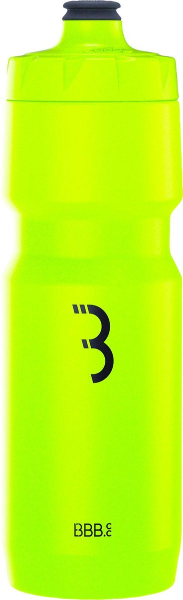 Bbb ciclismo coche tanque xl botella de agua bicicleta de carreras - capacidad 750 ml - botella para beber de bicicleta con válvula de cierre automático - amarillo neón - bwb-15