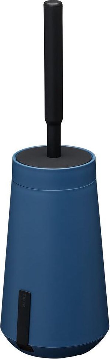 Tiger tess - scopino per WC con supporto - da appoggio o sospeso - nastro da 3 m - con spazzola swoop® flessibile - blu nero