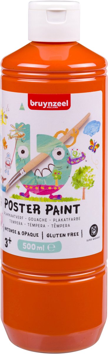 Bruynzeel • pittura a guazzo per poster arancione da 500 ml