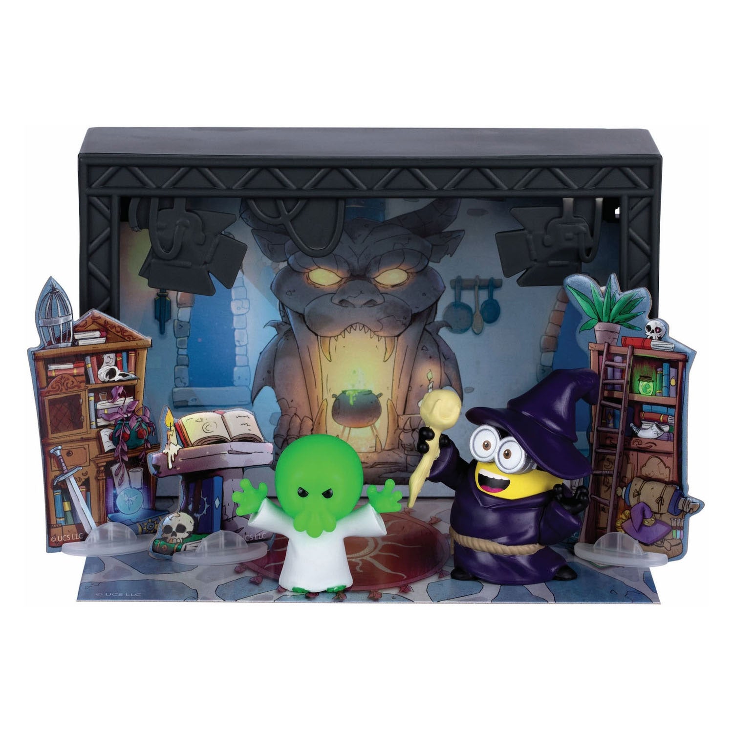 Moose Toys Minions Monsters - gran espacio de estudio con 2 estudios de cine - incl. 6 figuras de minions