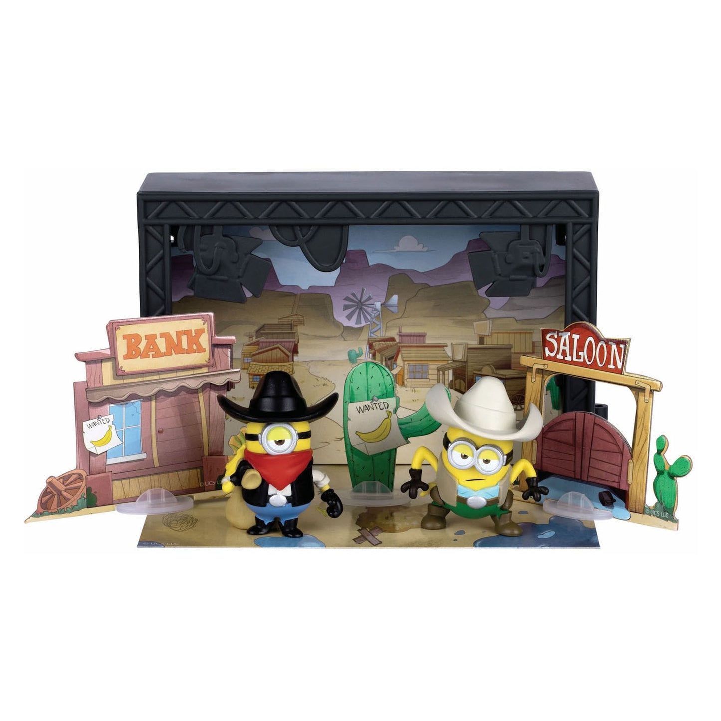 Moose Toys Minions Monsters - gran espacio de estudio con 2 estudios de cine - incl. 6 figuras de minions