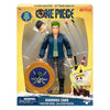 Moose gioca con l'action figure Zoro in un pezzo