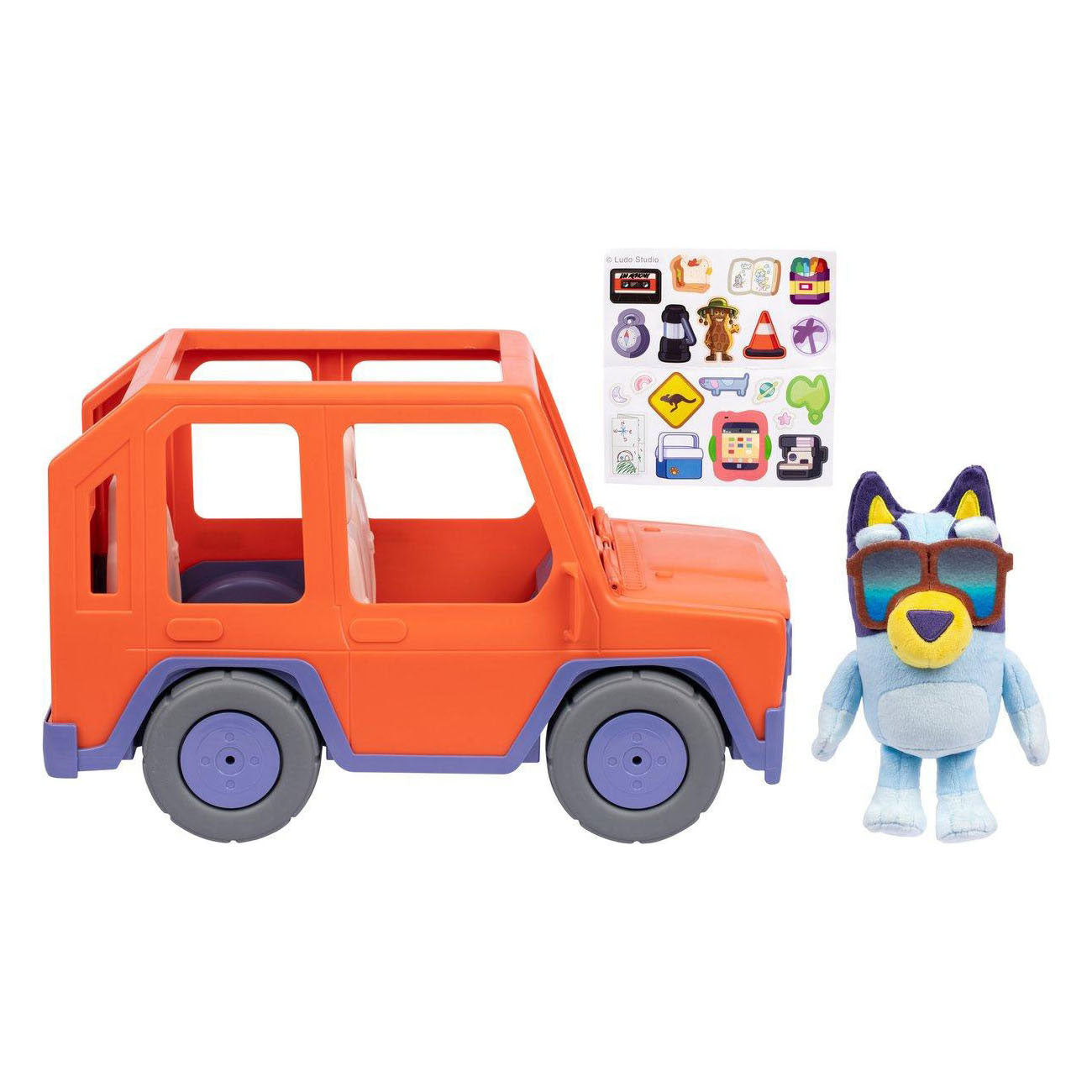 Moose Toys bluey - set da gioco bluey buddies big heeler 4wd - incl. peluche blu