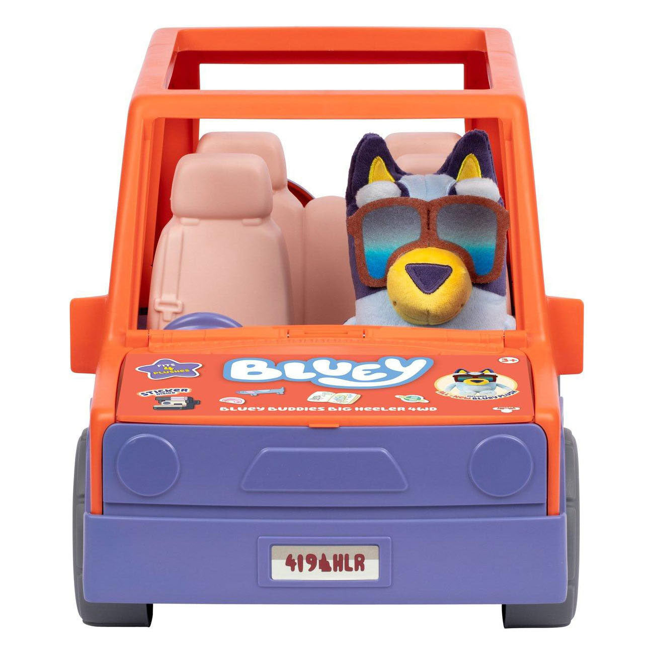 Moose Toys bluey - set da gioco bluey buddies big heeler 4wd - incl. peluche blu