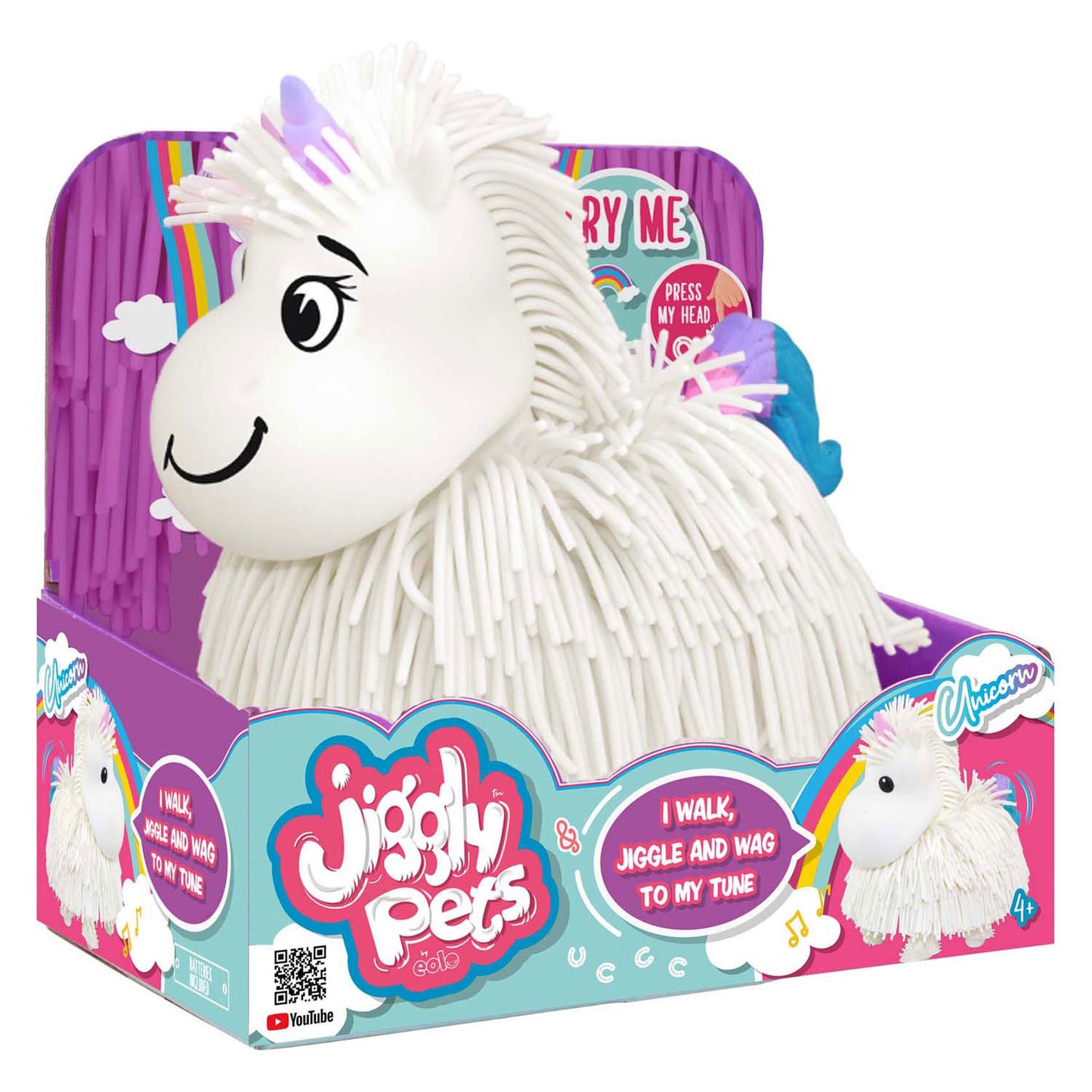 Spectron Jiggly Pets Electronic Running Unicorn White