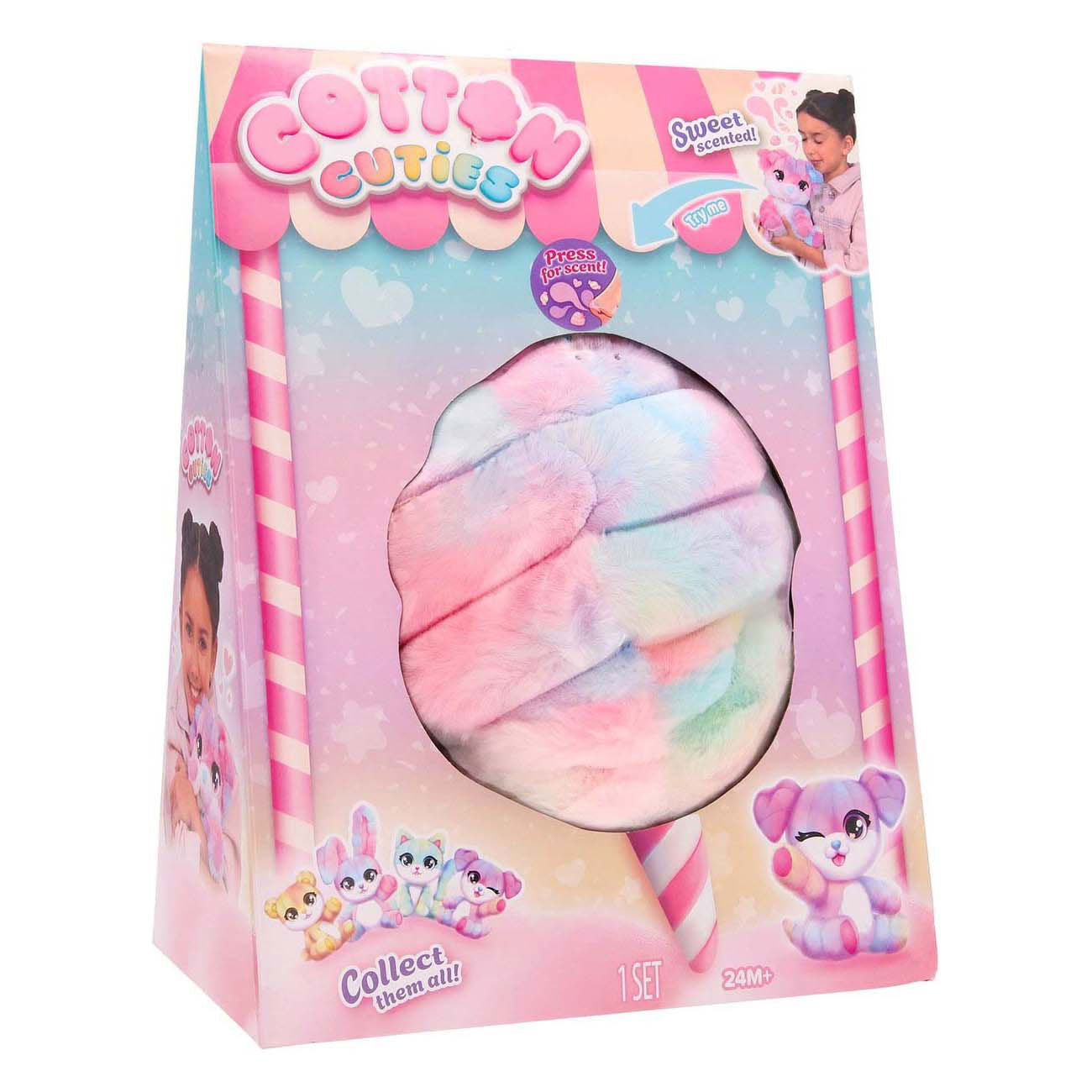 Spectron Cotton Cuties Puppy - Abrazo de algodón de azúcar perfumados, 30 cm