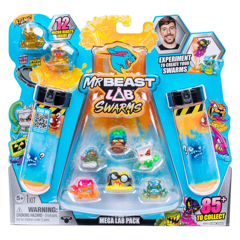 Spectron mrbeast lab swarms serie 2 action figure della serie atomica, confezione da 12